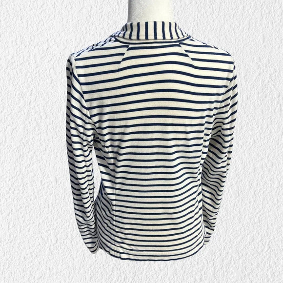 J CREW Factory Striped Blazer Navy Cream Size Small - Picture 2 of 12